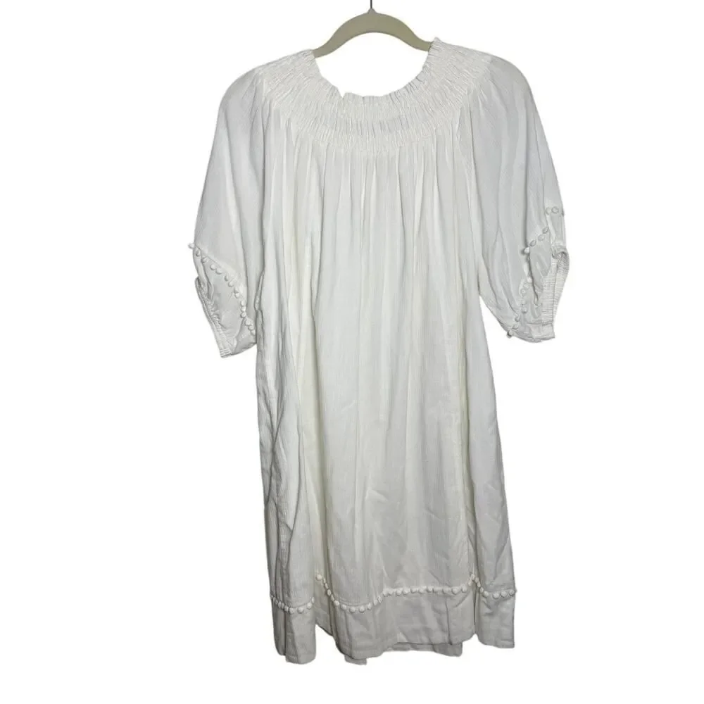 Apiece Apart Felina Off-The-Shoulder Dress in White Women’s Sz. 8